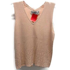 Joseph A Pale Pink Silk Beaded Tank Top